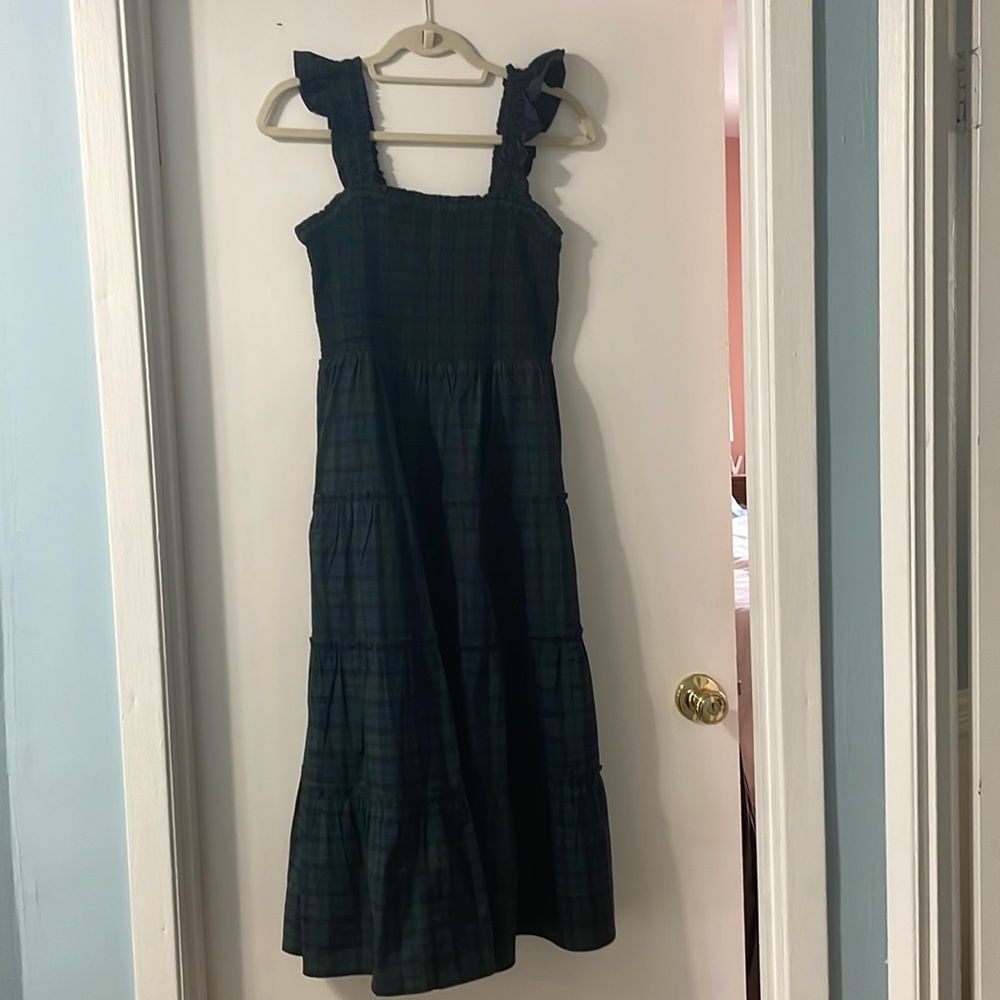 J Crew Cotton-blend poplin smocked tiered midi dress